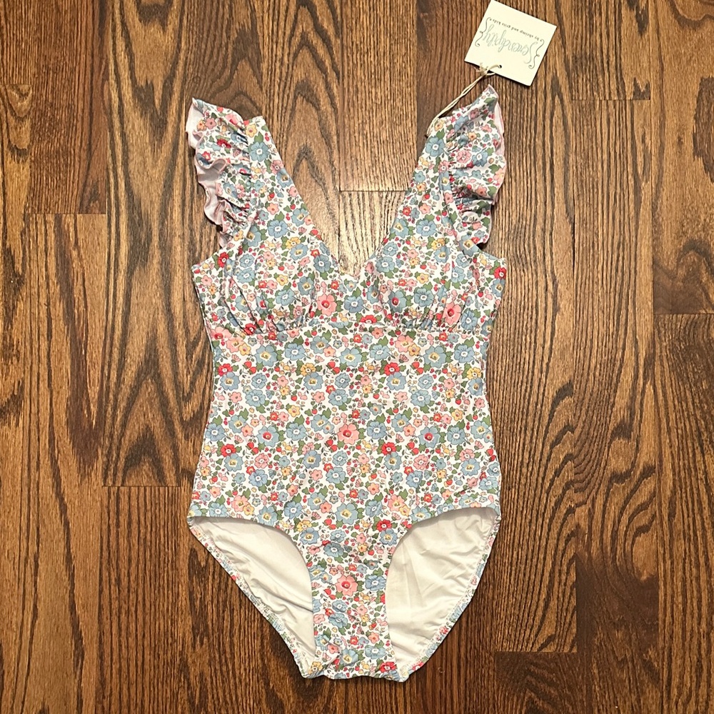 Serendipity by Shrimp and Grits Hyde Park Floral Ruffle Women’s Swimsuit XS